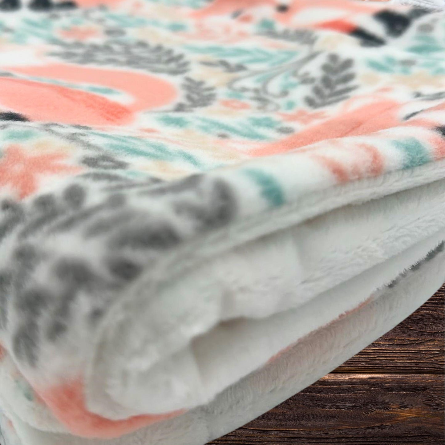 Peach Fox Fleece and Minky Handmade Baby Blanket - Soft, Luxurious Comfort for a baby shower gift- Stoller Blanket - Peachy nursery decor