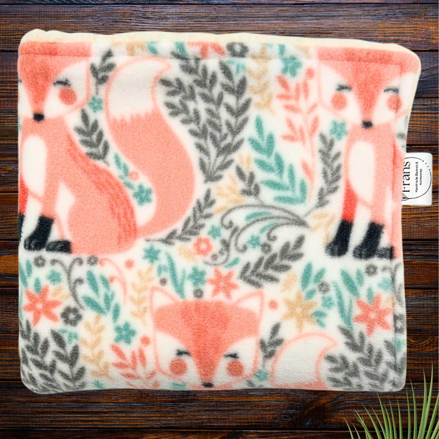 pink fox fleece baby comforter