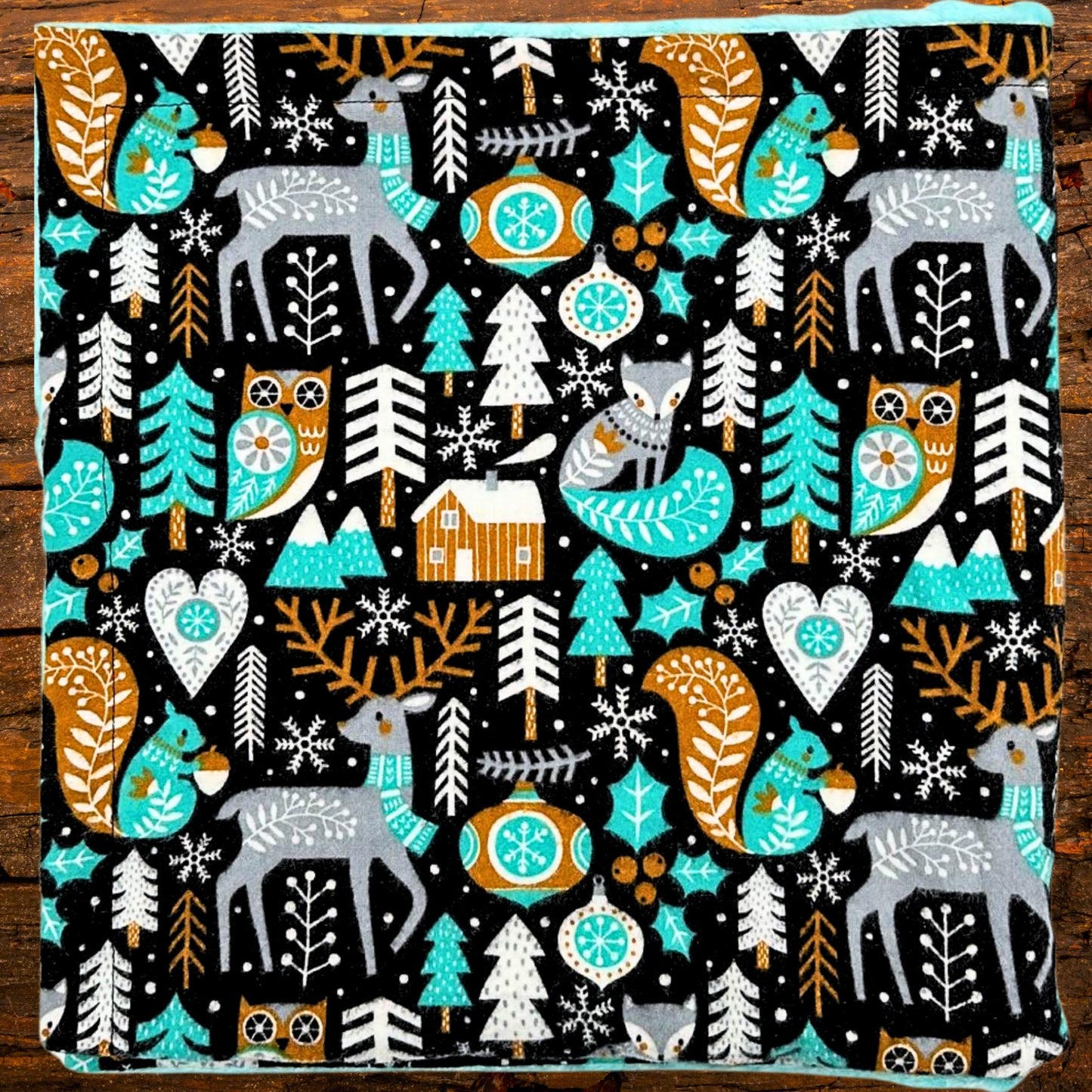 Winter Forest Animal Minky Blanket & Burp Cloth Duo – Snuggly Baby Gift Set