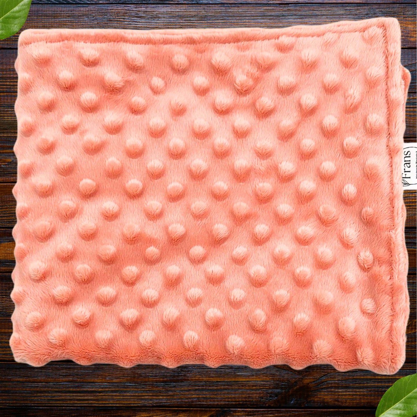 Snuggle-Ready Peach Dot Minky Baby Lovey - High-Quality Security Blanket for Infants