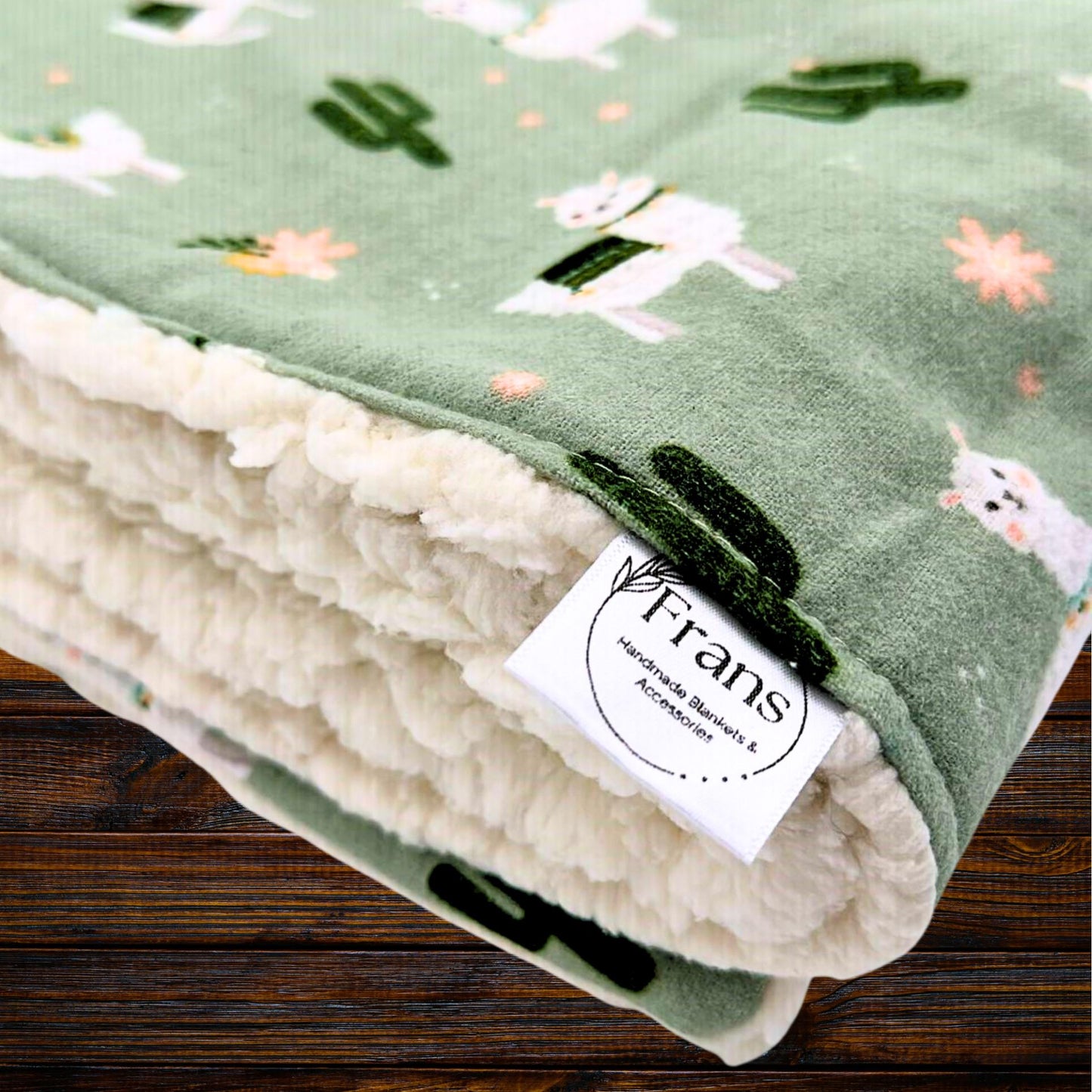 Cozy Llama Flannel and Sherpa Baby Blanket – Perfect Stroller Companion, Soft Sherpa Snuggle Blanket, Stroller Blanket, car seat blanket