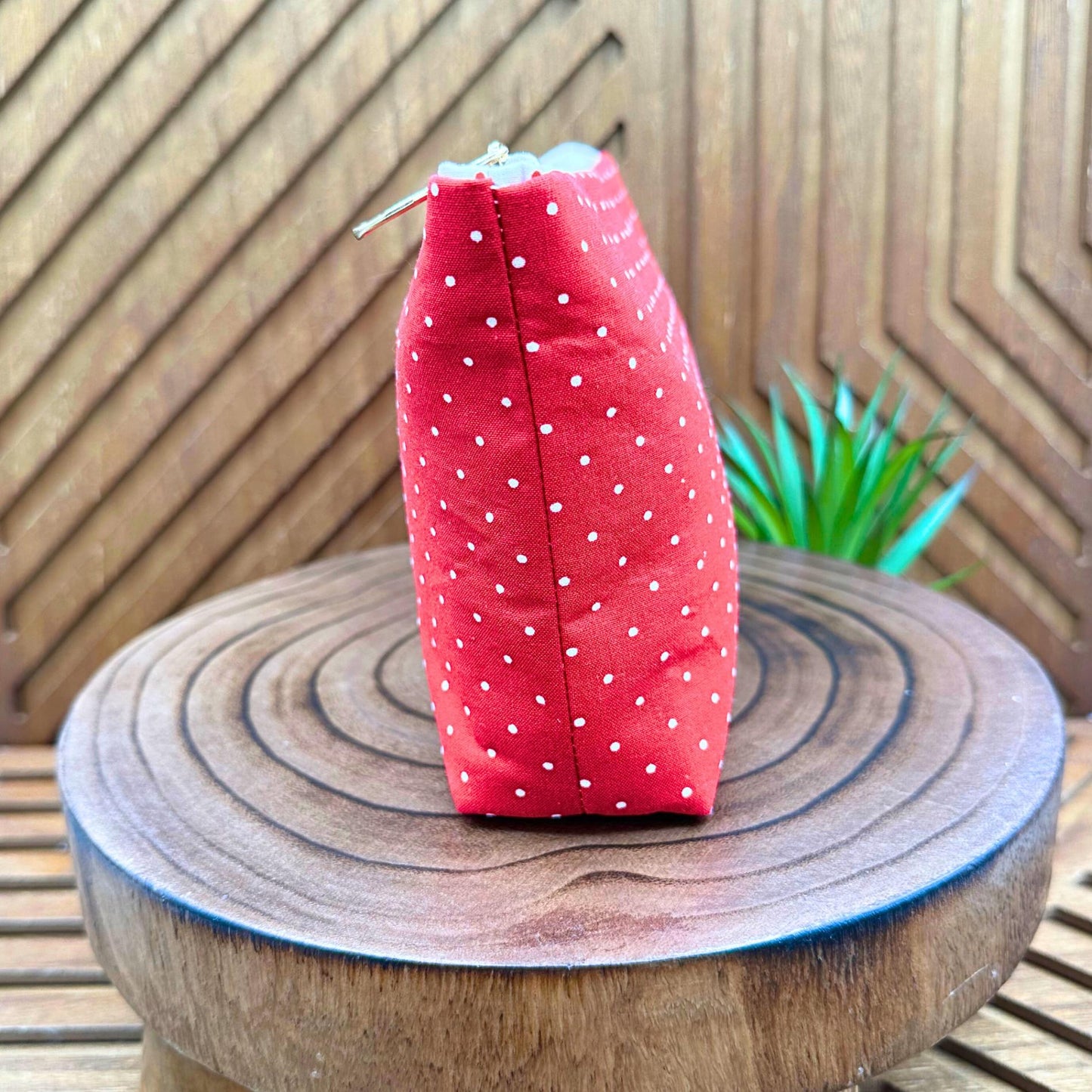Chic Red Polka Dot Makeup Bag: Perfect Organizer for Beauty, Travel & Essentials