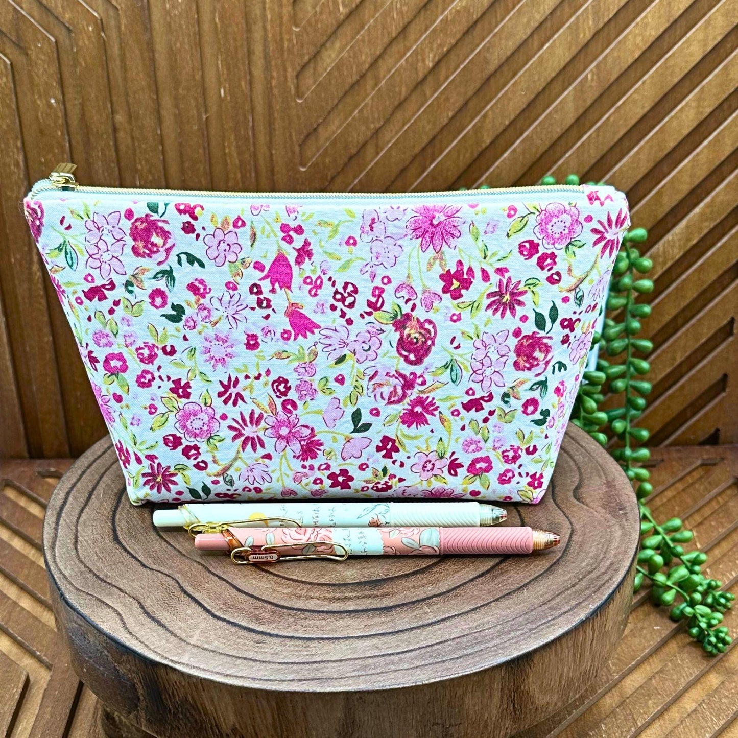 Vibrant Pink and Red Floral Makeup Bag Set: Versatile Organizers for All