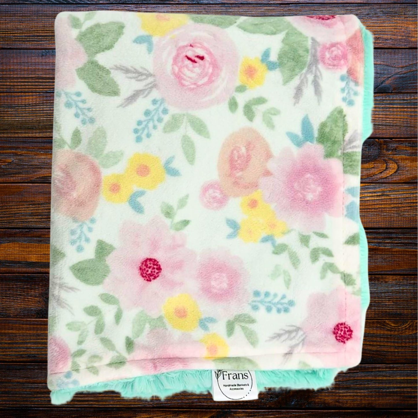 minky plush pink floral baby comforter