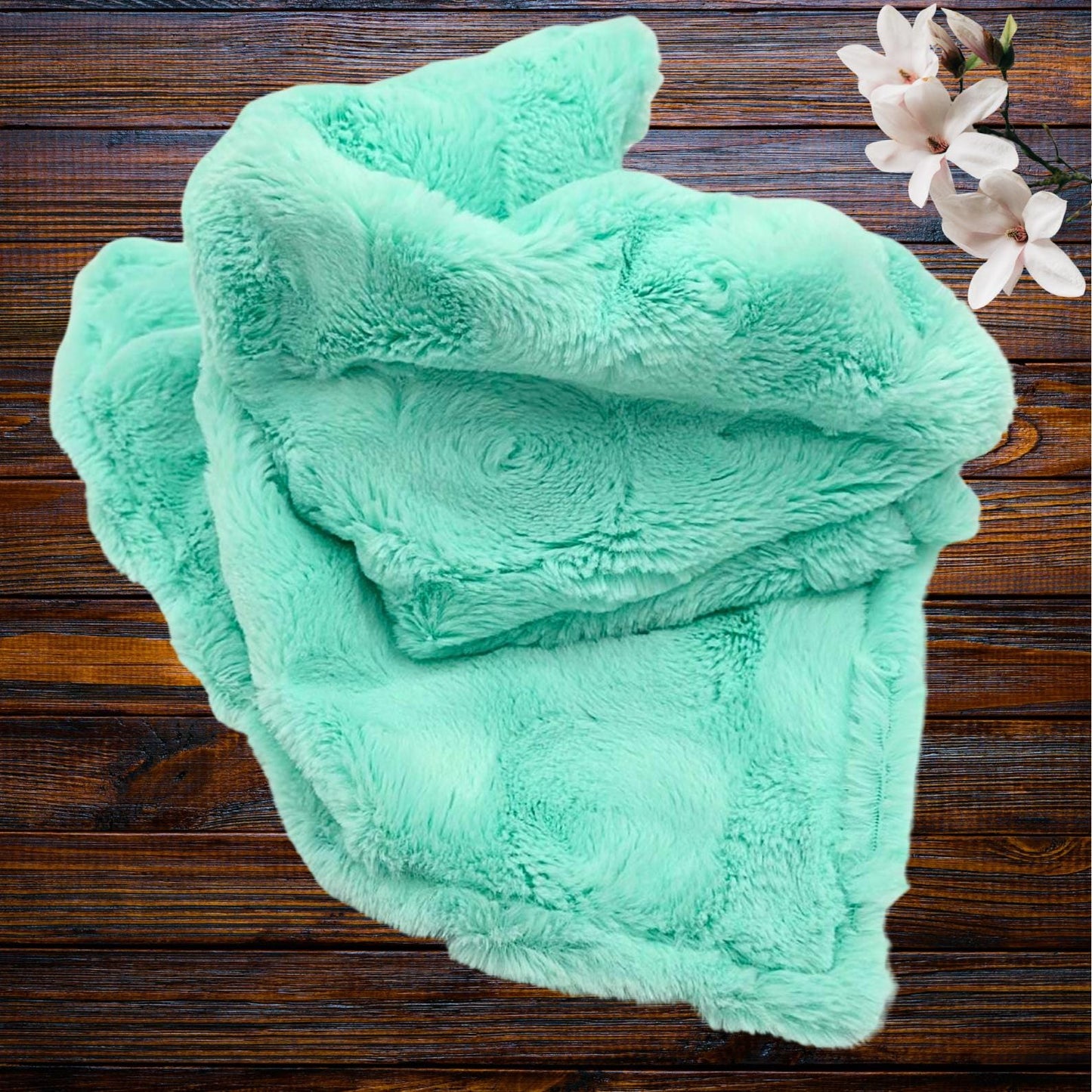Cute Mint Swirl and Pink Floral Minky Baby Lovey – Softness for Baby Comfort and Security, Portable Comfort and Reassurance buddy