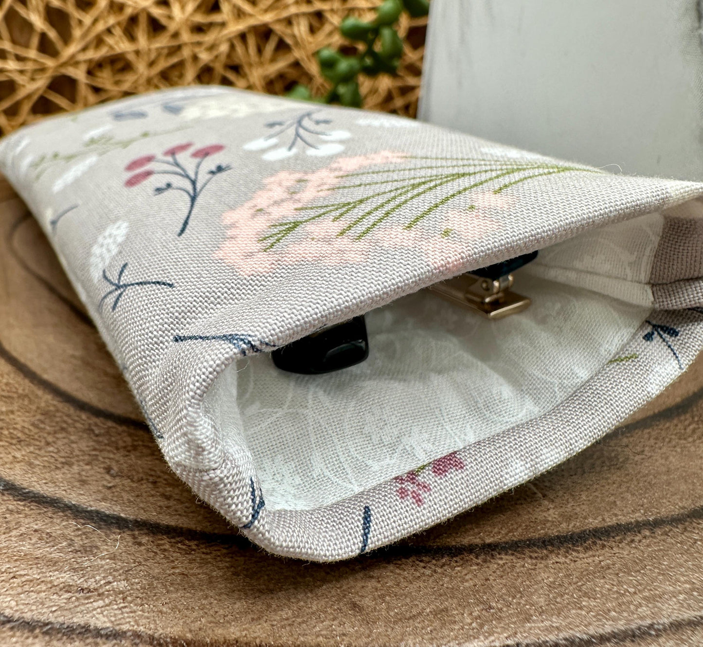 Kindle Basic 11th Generation Sleeve & Eyeglass Case Set – Delicate and Practical, Mocha Brown Floral Design, Foam Padded Protection