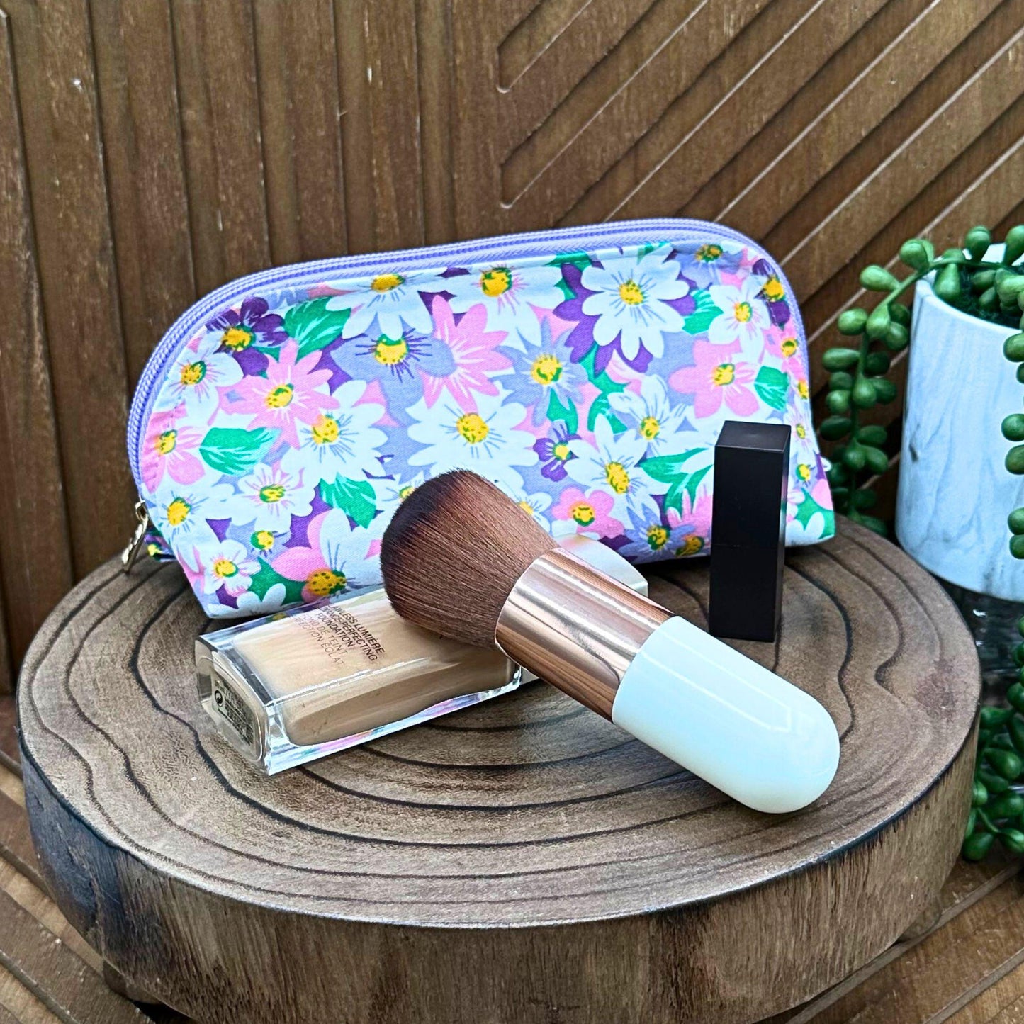 Chic Floral Makeup Bag Set: All-in-One Organizer for Beauty, Tech and More