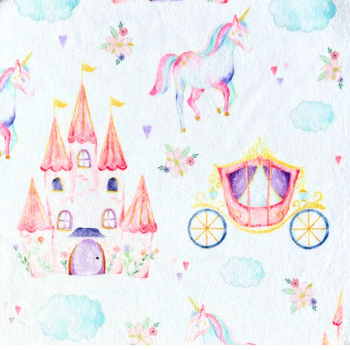 Personalized baby blanket, Personalized Castle & Carriage Minky Baby Blanket - Ideal Baby Shower Gift!