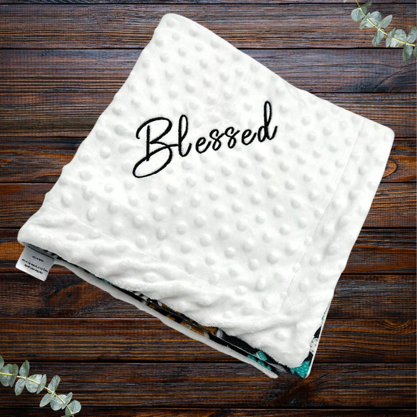 Whimsical Woodland Snuggle Set: Minky Baby Blanket & Matching Burp Cloth Soft Snuggle Wrap for Car Seats & Strollers