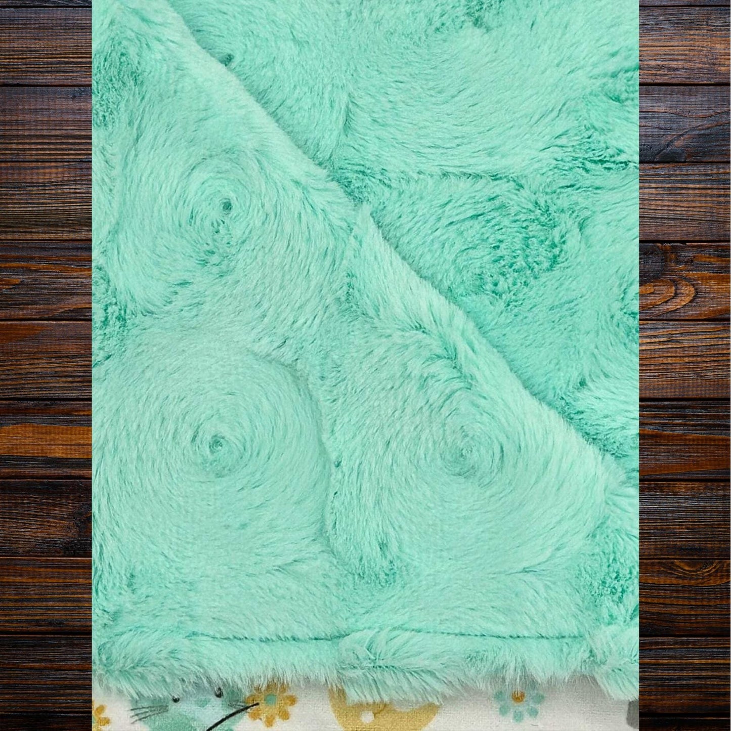 Mint Forest Animals Minky and Flannel Baby Blanket, Whimsical Forest Animals Minky Baby Wrap, Soft Minky Snuggle Blanket, Stroller Blanket