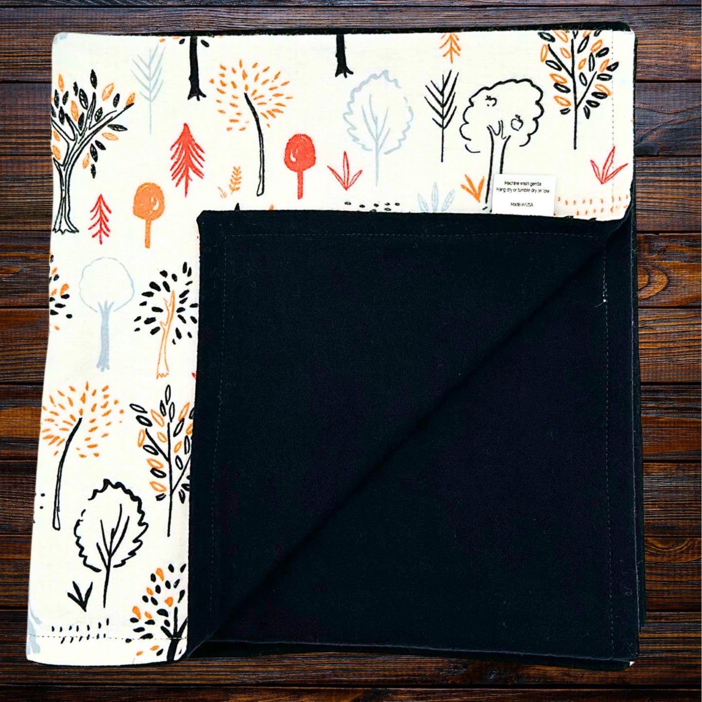 Harvest Tree Flannel Baby Blanket, Woodsy Hugs Baby Blanket Shower Gift, Warm Cotton Flannel Nursery Decor