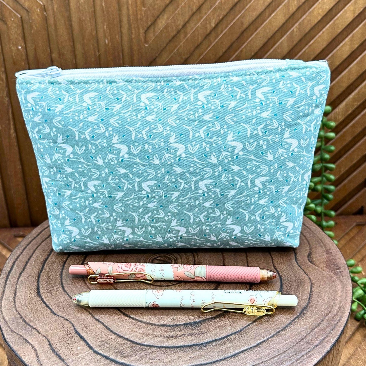 Chic Sage Blossom Makeup Bag Set - Travel Must-Have, Cosmetic and Organizer Bags