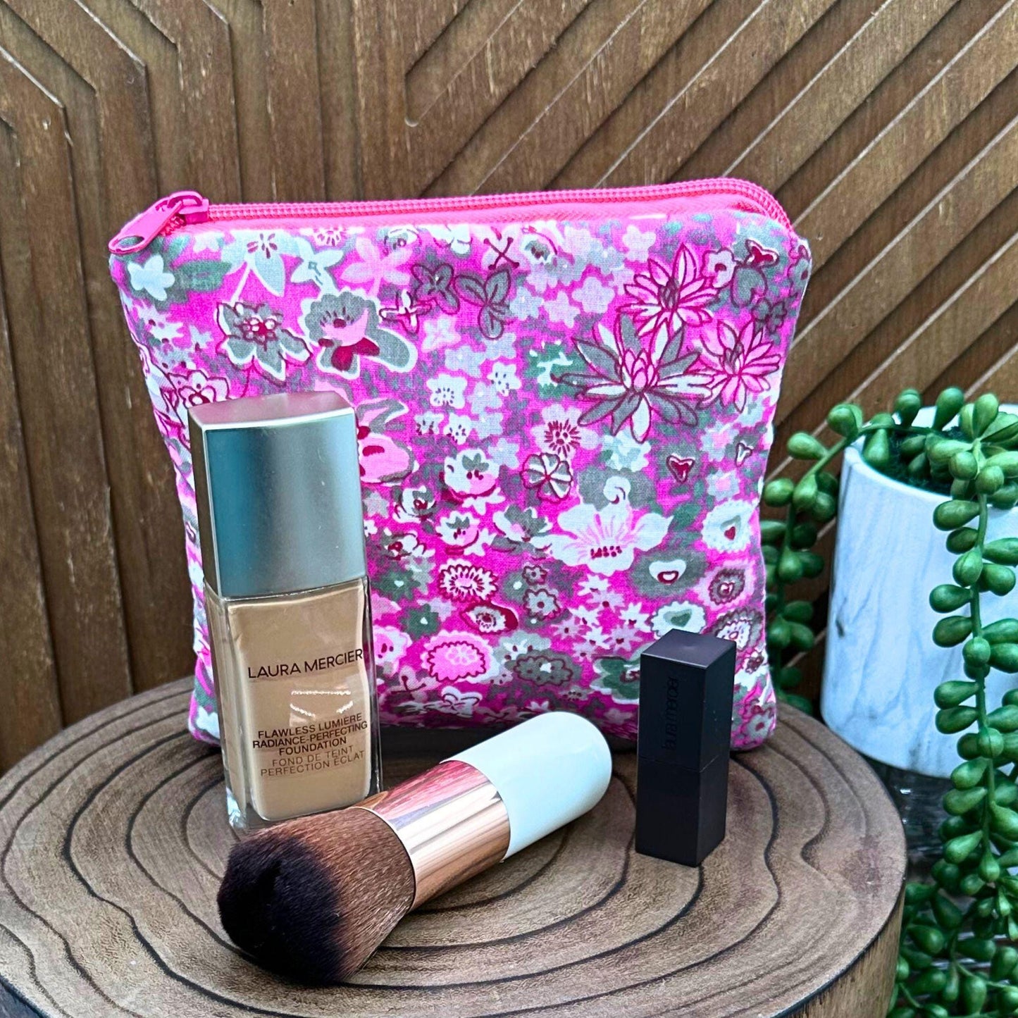 Bohemian Pink Floral Makeup Bag: Your Go-To Companion for Travel and Accessories