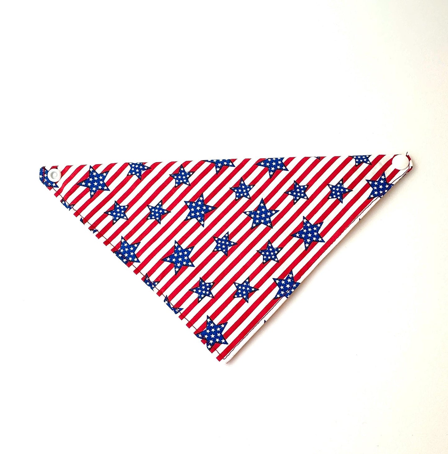 Personalized 4th of July Dog Bandana – Reversible, Easy Snap On Style – Custom Pet Name – Red White & Blue Patriotic Custom Pet Bandana