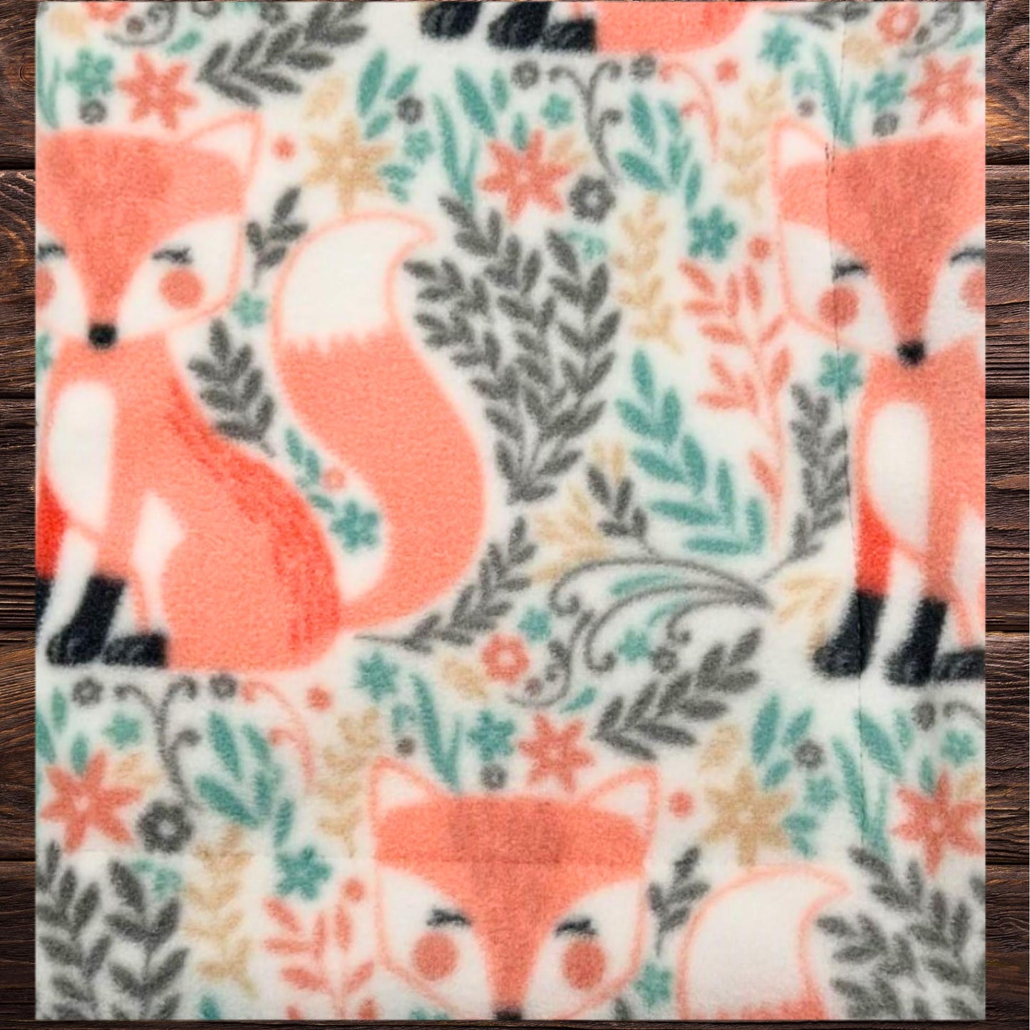 Peach Fox Fleece and Minky Handmade Baby Blanket - Soft, Luxurious Comfort for a baby shower gift- Stoller Blanket - Peachy nursery decor