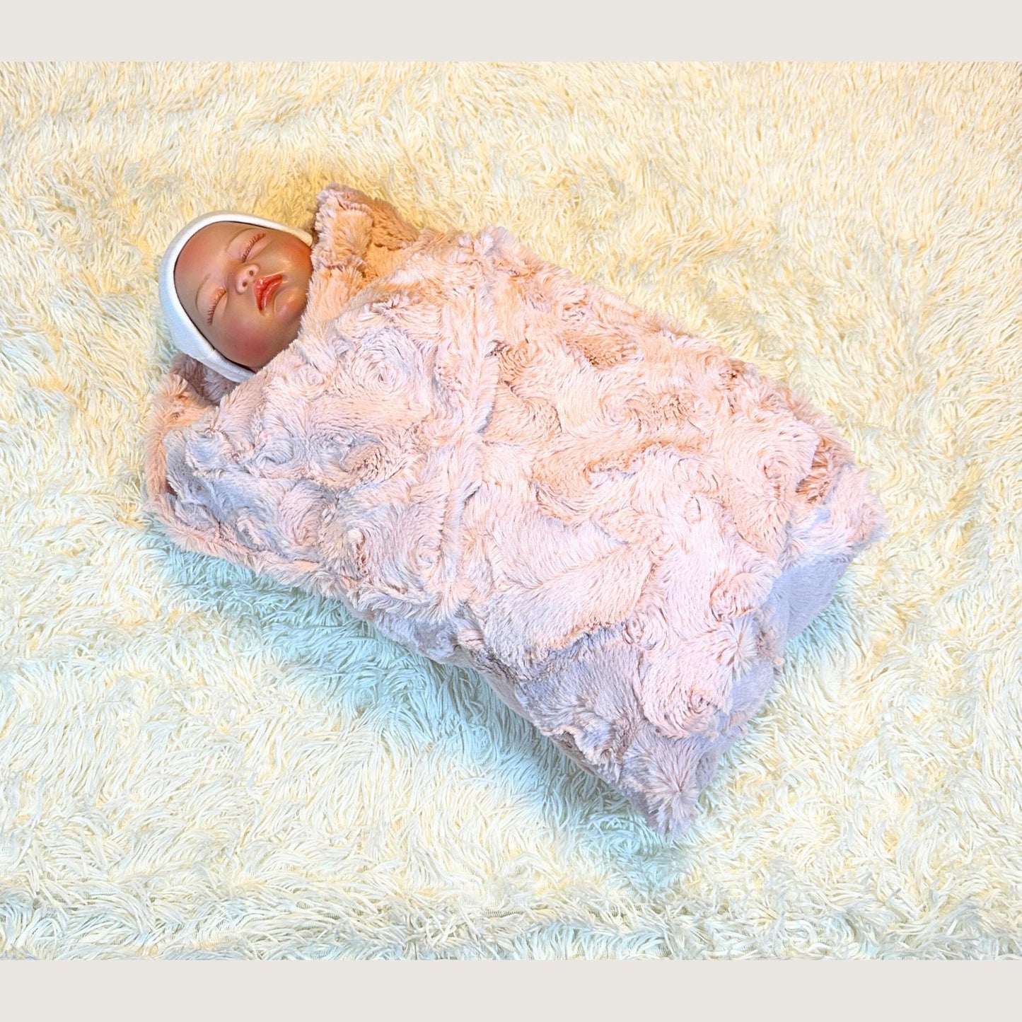 Blush Minky Baby Blanket Set for Soft and Cozy Snuggles, Luxury Minky Baby Wrap, Cuddly Newborn Blanket, High Quality Baby Shower Gift