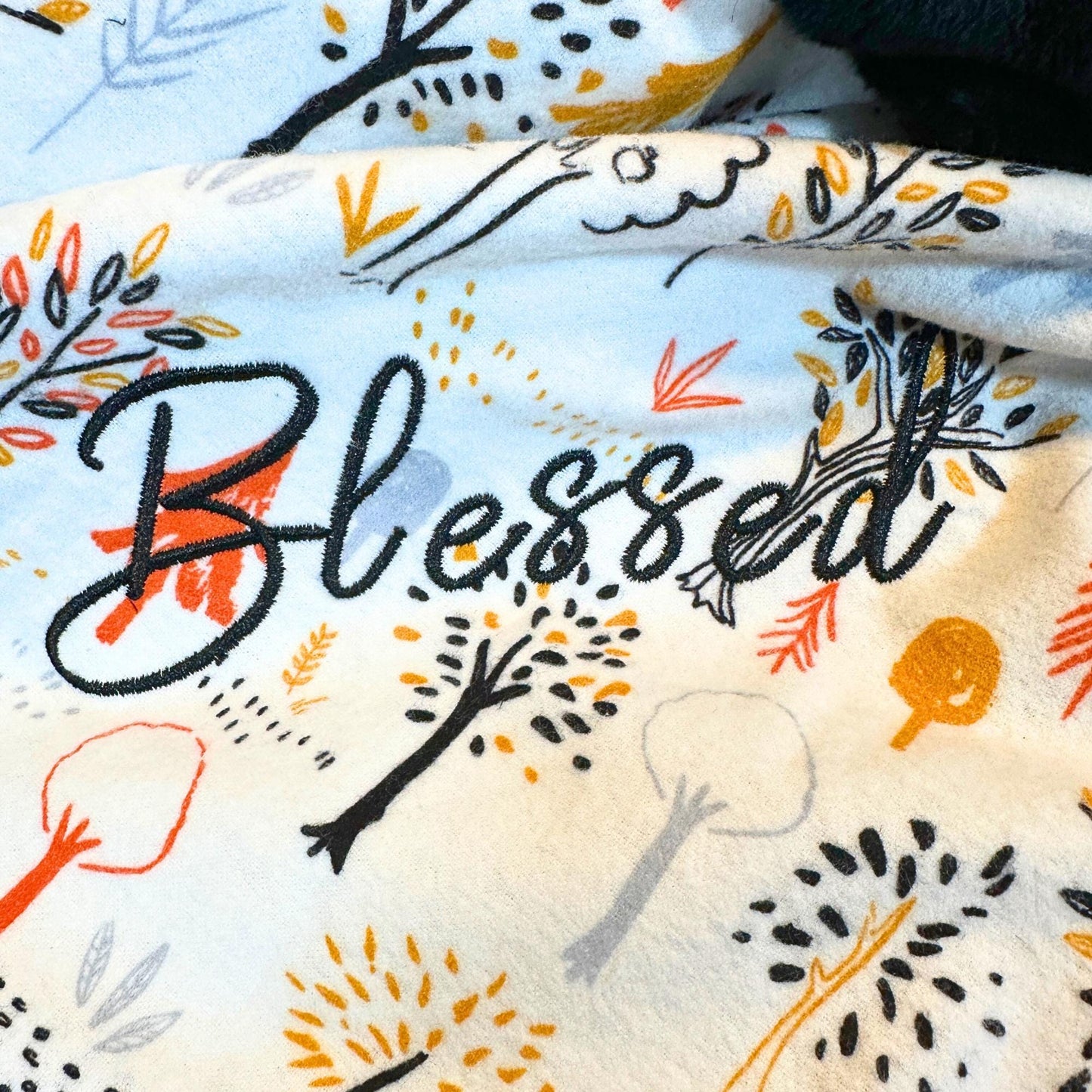 Harvest Trees Minky Baby Blanket - Cozy Fall Companion for Naptime & Strolling
