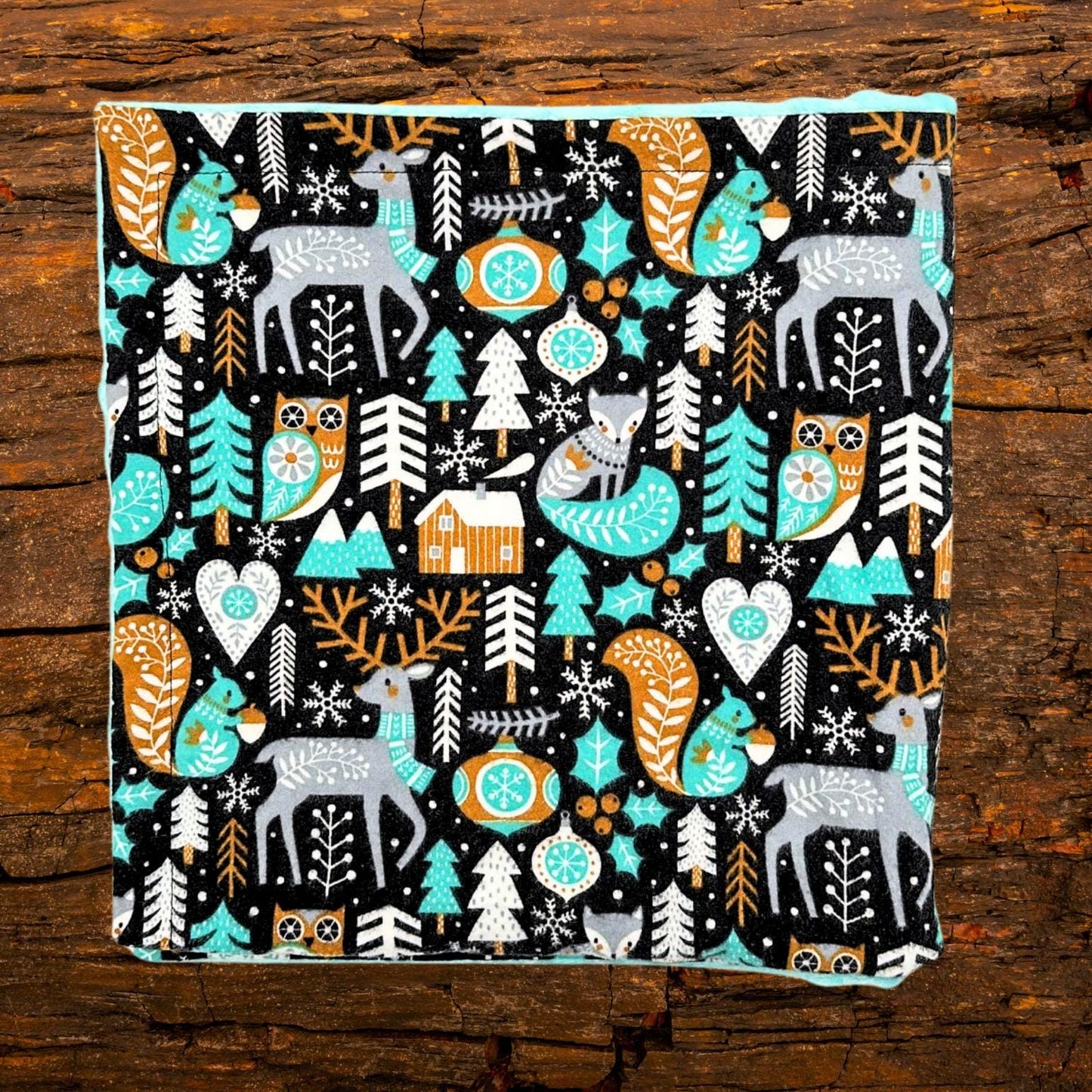 Winter Forest Animal Minky Blanket & Burp Cloth Duo – Snuggly Baby Gift Set
