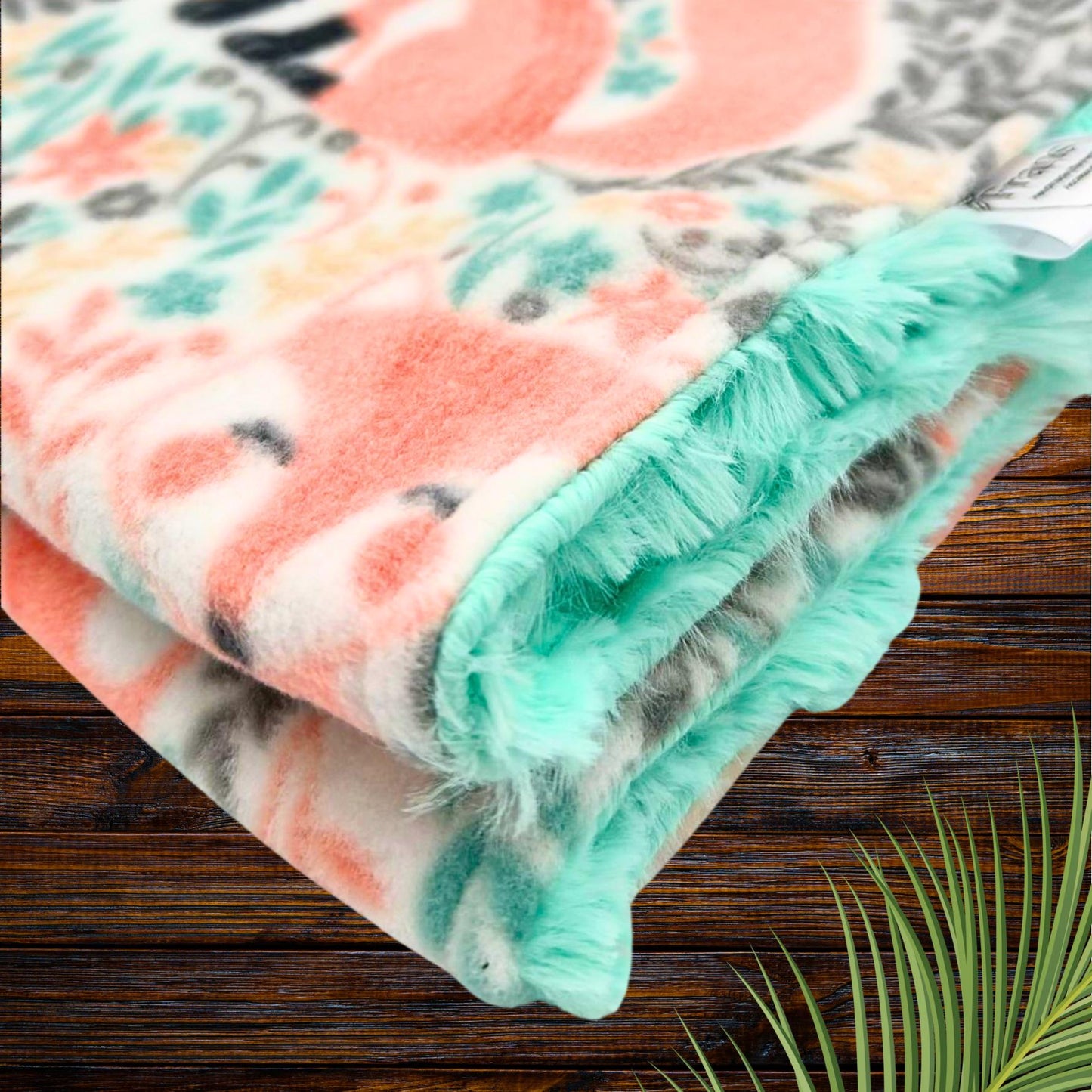 Adorable Peach Fox and Mint Minky Baby Lovey - Cuddle Buddy for Comfort and Security