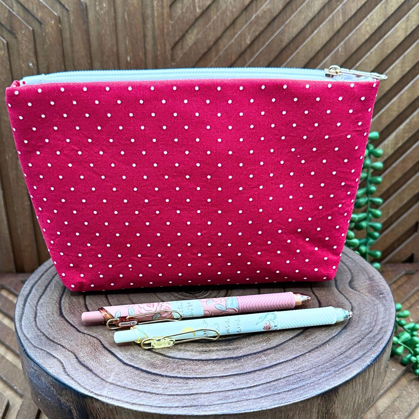 Chic Red Polka Dot Makeup Bag: Perfect Organizer for Beauty, Travel & Essentials
