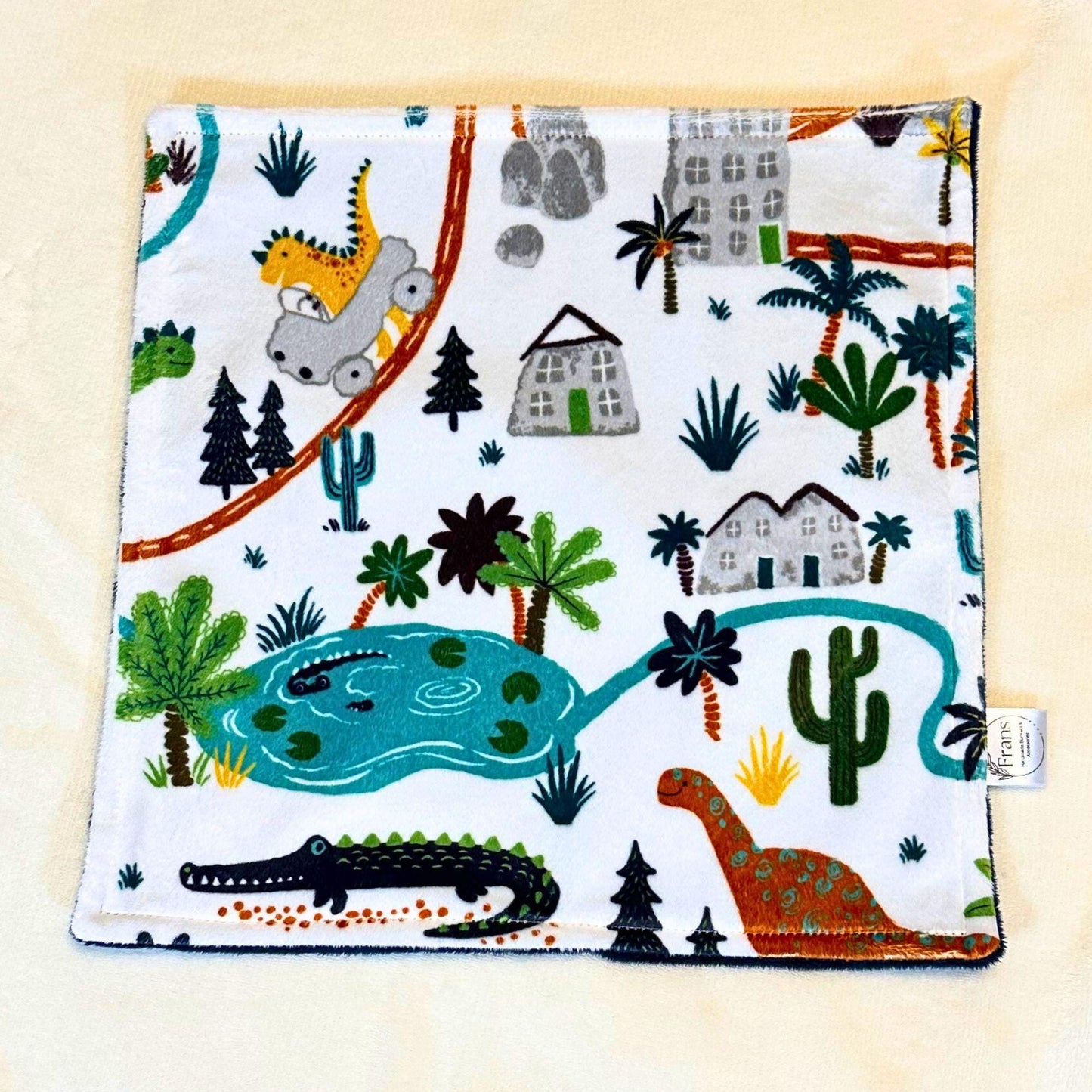Personalized baby blanket, Frolicking Dinosaurs Minky Baby Blanket with baby's name - you choose back, Custom Baby Blanket, baby shower gift