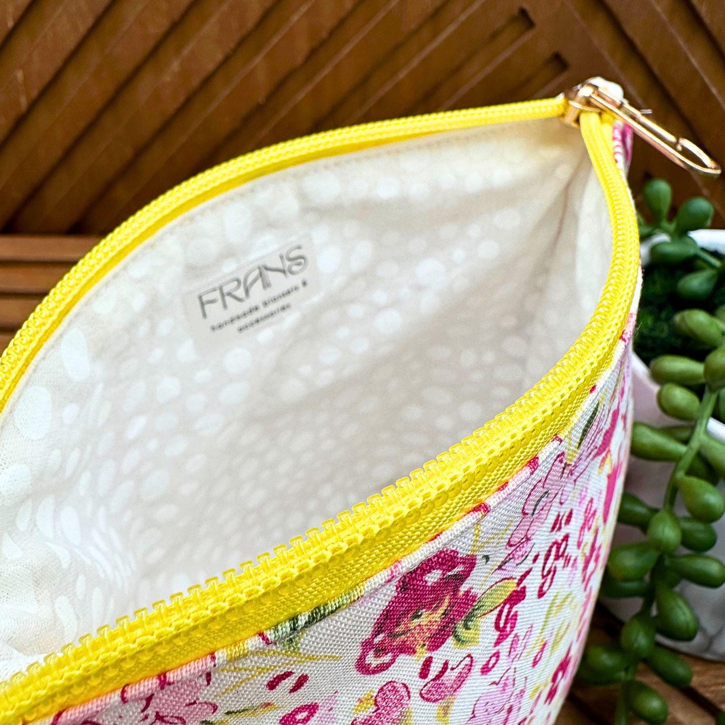 Chic Pink and Red Floral Makeup Bag - Ultimate Cosmetic and Pencil Organizer
