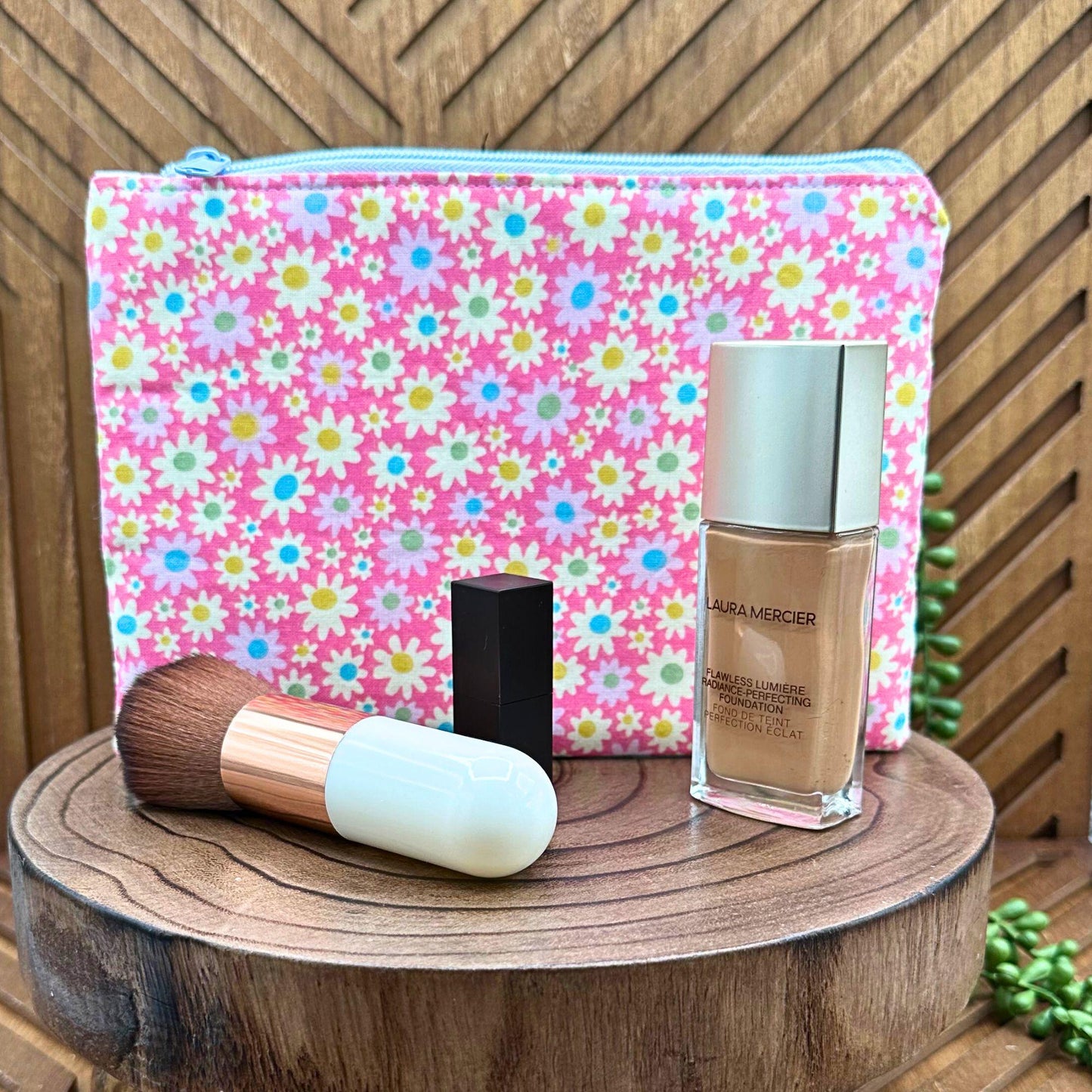 Adorable Pink Blossom Makeup Bag Set - Perfect for Cosmetics and More!