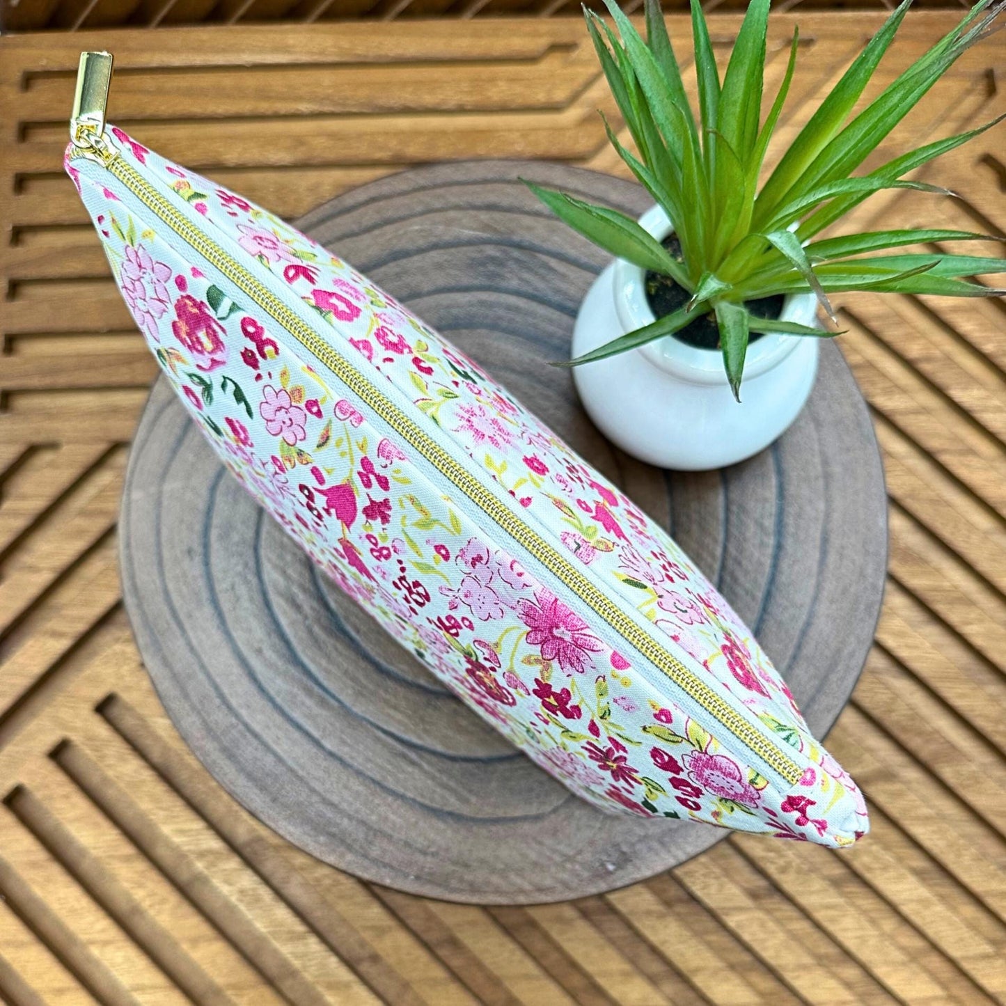 Vibrant Pink and Red Floral Makeup Bag Set: Versatile Organizers for All