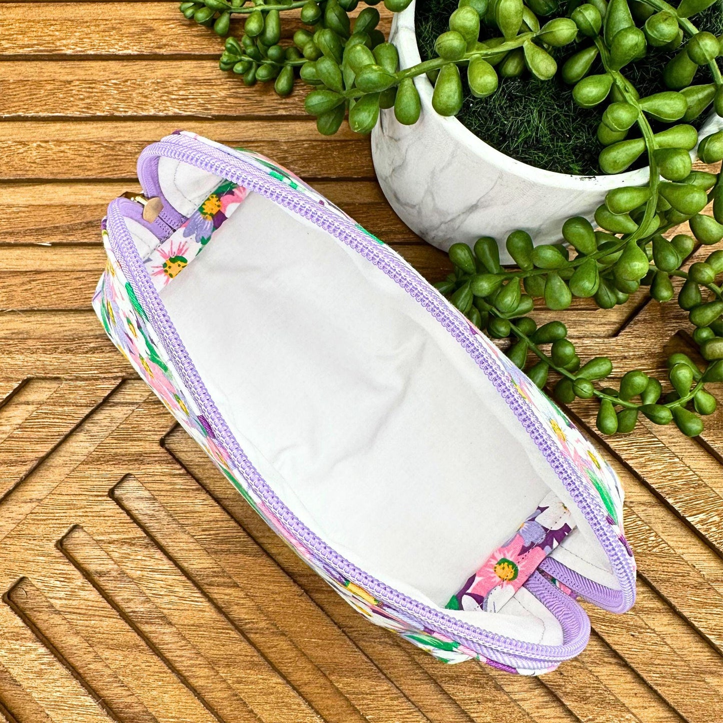 Chic Floral Makeup Bag Set: All-in-One Organizer for Beauty, Tech and More