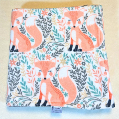 Peach Fox Cozy Fleece Baby Blanket - Perfect for Tummy Time & Travel