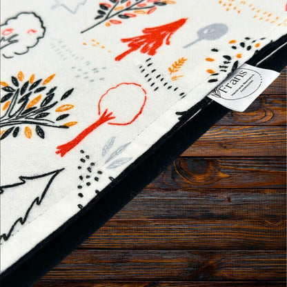 Harvest Tree Flannel Baby Blanket, Woodsy Hugs Baby Blanket Shower Gift, Warm Cotton Flannel Nursery Decor