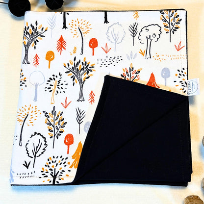 Harvest Tree Flannel Baby Blanket, Woodsy Hugs Baby Blanket Shower Gift, Warm Cotton Flannel Nursery Decor