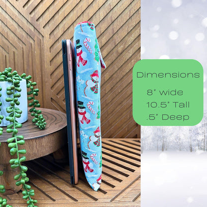 IPAD Sleeve - Christmas snowman - Festive Christmas Tablet Case, IPAD pouch, book sleeve, Christmas gift idea