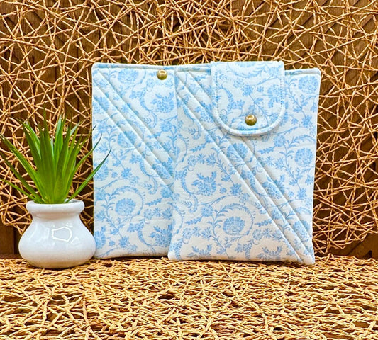Personalized elegant blue coquette kindle paperwhite sleeve