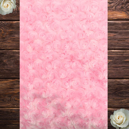 Pink Rosette Minky Baby Blanket & Lovey Set – Handmade Soft Plush Blanket 34x36 with Matching 19x16 Comfort Lovey