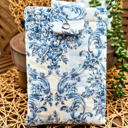 blue floral kindle sleeve