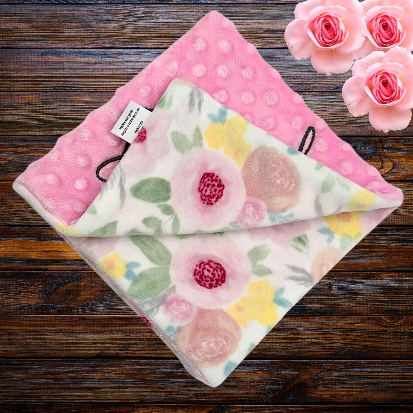 Blush Bloom Minky Baby Lovey: Perfect Travel Companion for Baby's Snuggly Cuddles