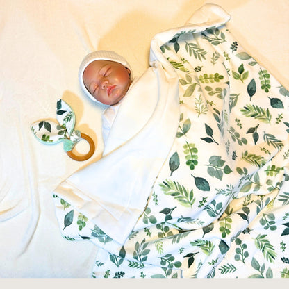 Cozy Botanical Baby Blanket - Luxe Softness for Crib and On-the-Go, Ideal for Stroller & Travel, great for Snuggling and Tummy Time