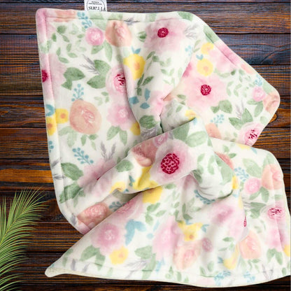 Pink Floral Minky and Sherpa Baby Lovey for Soft and Cozy Snuggles, Luxury Minky Baby Security, High Quality Baby Shower Gift, Baby Comfort