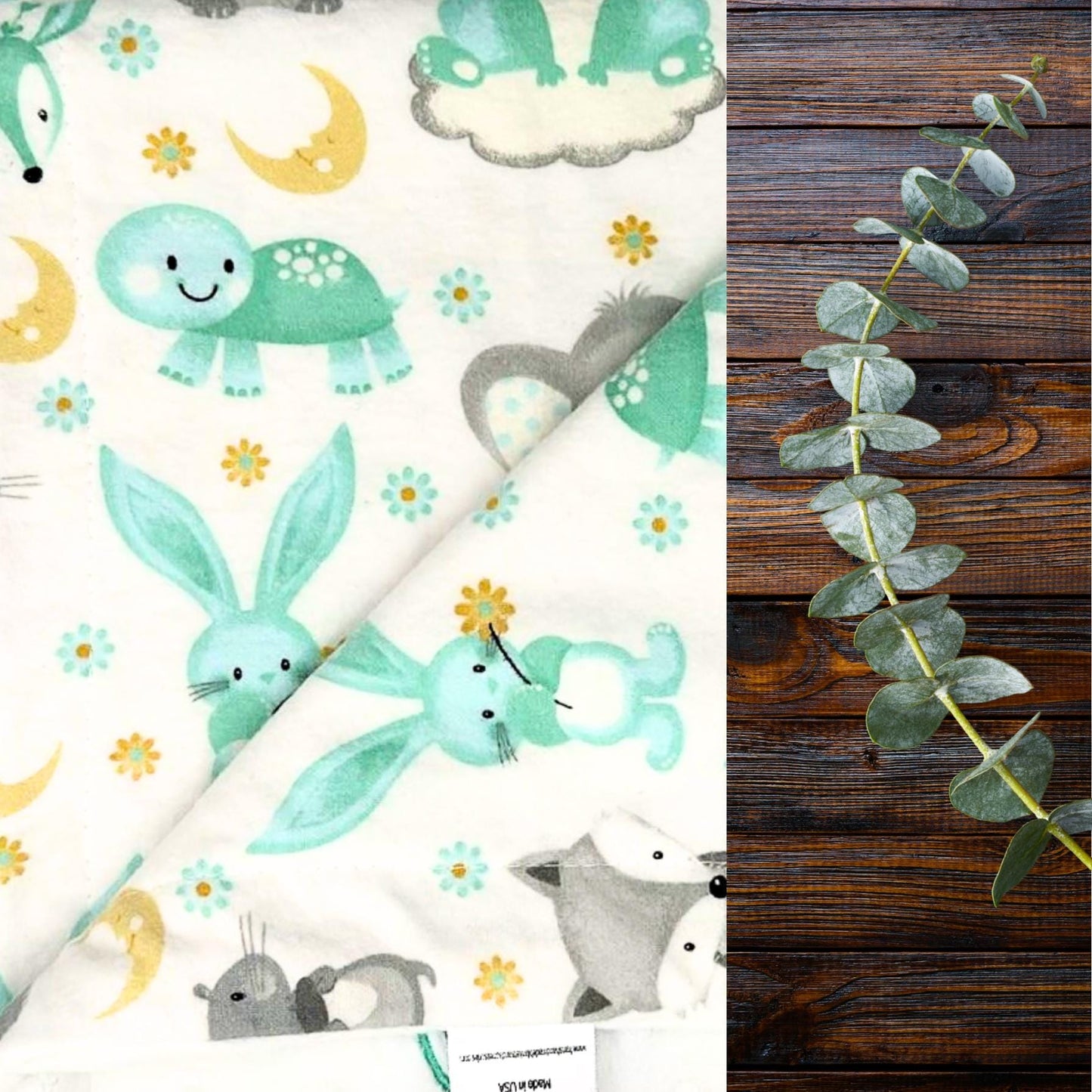 Charming Critters Flannel and Minky Baby Blanket - Ideal for Crib, Stroller, and Adventures
