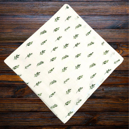 Botanical Bliss: Muslin & Flannel Baby Blanket with Two Matching Burp Cloths