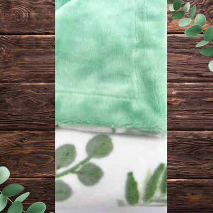 Dreamy Minky Baby Blanket in Green & White- Ideal for Infants - Cozy Nursery Essential, Gender-neutral minky baby blanket for newborns