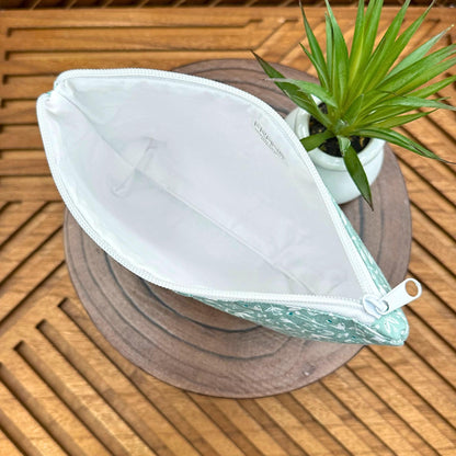 Chic Sage Blossom Makeup Bag - Travel Essential and Luxe Organizer