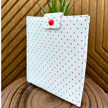 Kindle Sleeve - White Polka Dot Pouch: Stylish Protection for Your Kindle or Favorite Book, E-reader pouch, book sleeve, Kindle case