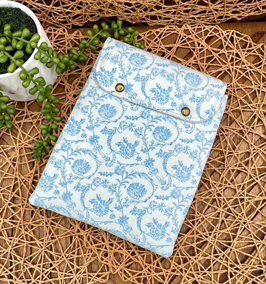 elegant blue coquette pattern book sleeve