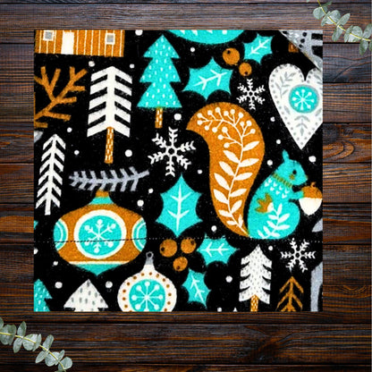 Whimsical Woodland Snuggle Set: Minky Baby Blanket & Matching Burp Cloth Soft Snuggle Wrap for Car Seats & Strollers