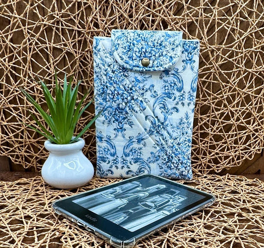 personalized blue floral kindle paperwhite sleeve