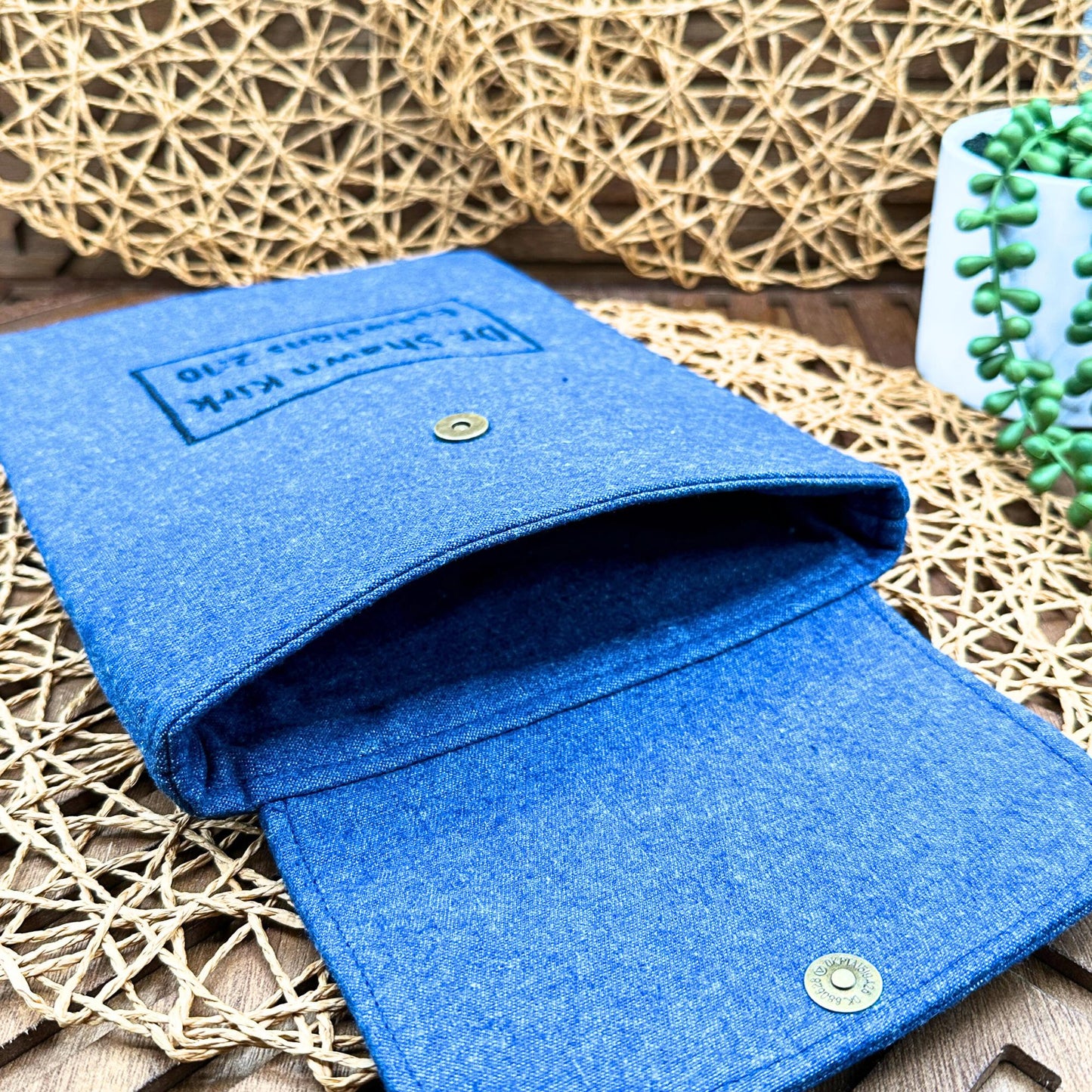 Personalized IPAD Sleeve - Blue Cotton Denim IPad Sleeve - Stylish Tablet Case & Gift Idea