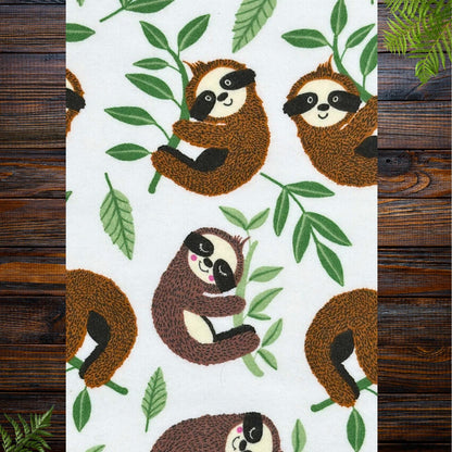 Charming Sleepy Sloth Snuggle Baby Blanket Set - Perfect Nursery Decor! Sloth Hugs Baby Blanket Shower Gift, Warm Cotton Flannel Nursery Decor