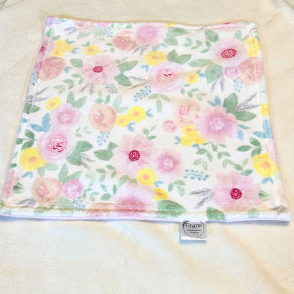 Personalized Baby Blanket Pink and Yellow Floral Minky Baby Blanket - you choose back, Custom Baby Blanket, Signature Blanket, baby shower